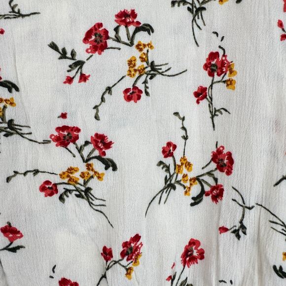 Floral‎ Peasant Peplum Blouse Womens XL White Long Sleeve Boho Cottagecore NWT - Picture 6 of 12